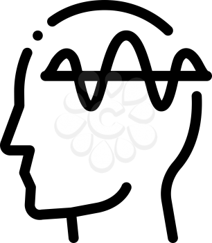 Nervous System of Head Biohacking Icon Vector Thin Line. Contour Illustration