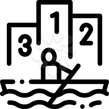 Boat Rowing Competition Canoeing Icon Vector Thin Line. Contour Illustration