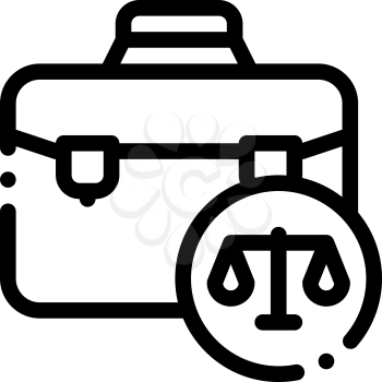 Suitcase Law And Judgement Icon Vector Thin Line. Contour Illustration