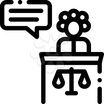 Female Witness Law And Judgement Icon Vector Thin Line. Contour Illustration