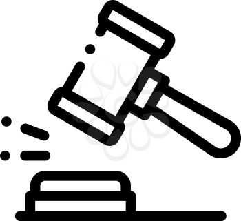Court Gavel Law And Judgement Icon Vector Thin Line. Contour Illustration