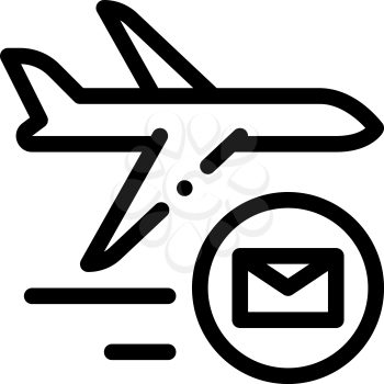 Airplane Delivery Postal Transportation Company Icon Vector Thin Line. Contour Illustration