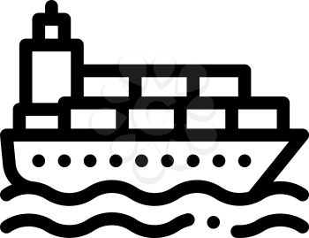 Ship Postal Transportation Company Icon Vector Thin Line. Contour Illustration