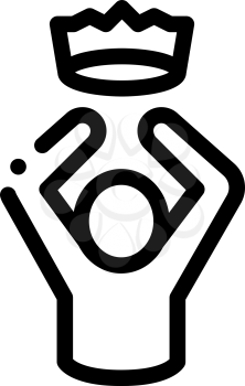 King Crown Human Talent Icon Vector Thin Line. Contour Illustration
