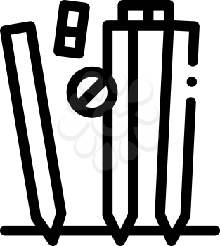 Cricket Equipment Icon Vector. Outline Cricket Equipment Sign. Isolated Contour Symbol Illustration