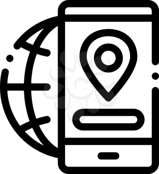 Geolocation Icon Vector. Outline Geolocation Sign. Isolated Contour Symbol Illustration