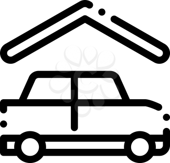 Covered Parking Icon Vector. Outline Covered ParkingSign. Isolated Contour Symbol Illustration