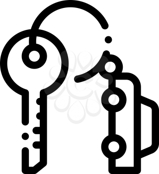 Car Keys Icon Vector. Outline Car Keys Sign. Isolated Contour Symbol Illustration