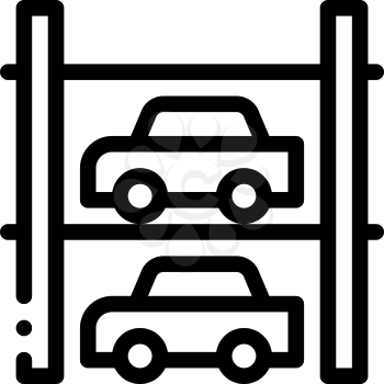 Multi-Storey Parking Icon Vector. Outline Multi-Storey Parking Sign. Isolated Contour Symbol Illustration