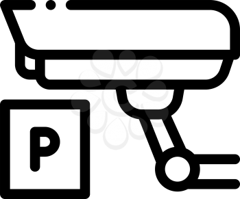 Parking Camcorder Icon Vector. Outline Parking Camcorder Sign. Isolated Contour Symbol Illustration