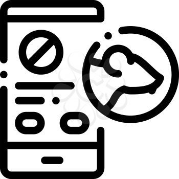Rat Protect Smartphone Service Icon Vector. Outline Rat Protect Smartphone Service Sign. Isolated Contour Symbol Illustration