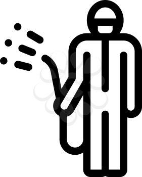 Human with Chemical Aerosol Icon Vector. Outline Human with Chemical Aerosol Sign. Isolated Contour Symbol Illustration