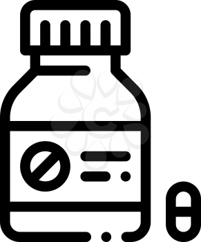 Dead Pill Bottle Icon Vector. Outline Dead Pill Bottle Sign. Isolated Contour Symbol Illustration