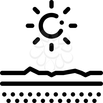 Drying Out Skin in Sun Icon Vector. Outline Drying Out Skin in Sun Sign. Isolated Contour Symbol Illustration