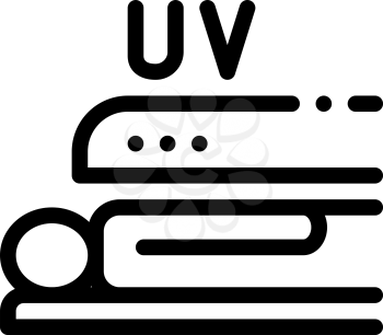Tanning in Solarium Icon Vector. Outline Tanning in Solarium Sign. Isolated Contour Symbol Illustration