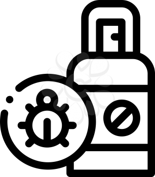 Flea Spray Icon Vector. Outline Flea Spray Sign. Isolated Contour Symbol Illustration