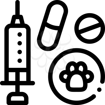 Pet Medicaments Icon Vector. Outline Pet Medicaments Sign. Isolated Contour Symbol Illustration