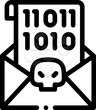 Binary Code Icon Vector. Outline Binary Code Sign. Isolated Contour Symbol Illustration