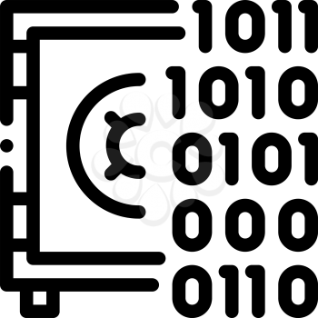 Computer Hacking with Binary Code Icon Vector. Outline Computer Hacking with Binary Code Sign. Isolated Contour Symbol Illustration