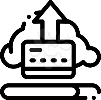 Write-Off Data Through Cloud Storage Icon Vector. Outline Write-Off Data Through Cloud Storage Sign. Isolated Contour Symbol Illustration