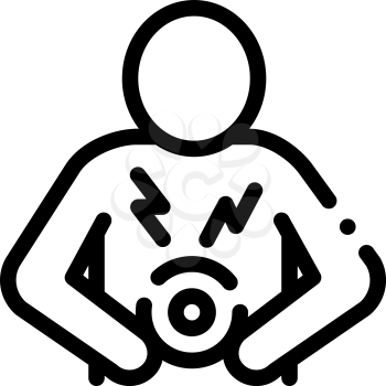 Bellyache Icon Vector. Outline Bellyache Sign. Isolated Contour Symbol Illustration