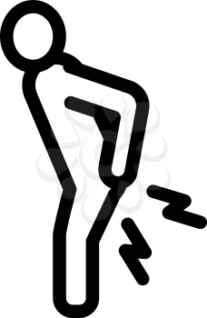 Backache Icon Vector. Outline Backache Sign. Isolated Contour Symbol Illustration