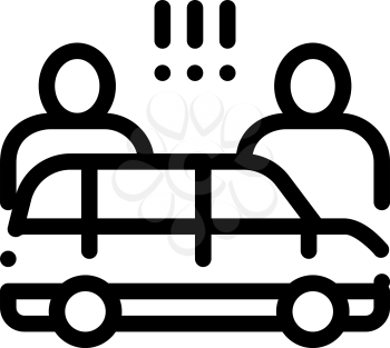 Quarrel between Car Drivers Icon Vector. Outline Quarrel between Car Drivers Sign. Isolated Contour Symbol Illustration