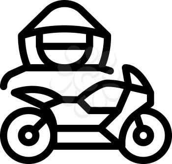 Motorcycle Transport Driver Icon Vector. Outline Motorcycle Transport Driver Sign. Isolated Contour Symbol Illustration