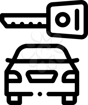 Car Safe Key Icon Vector. Outline Car Safe Key Sign. Isolated Contour Symbol Illustration