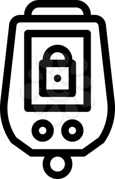 Secure Alarm Padlock Icon Vector. Outline Secure Alarm Padlock Sign. Isolated Contour Symbol Illustration