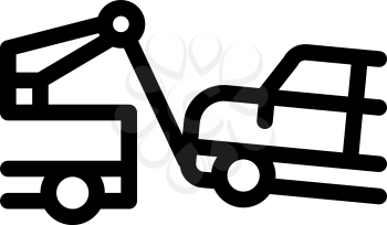 Escape Machine Truck Icon Vector. Outline Escape Machine Truck Sign. Isolated Contour Symbol Illustration