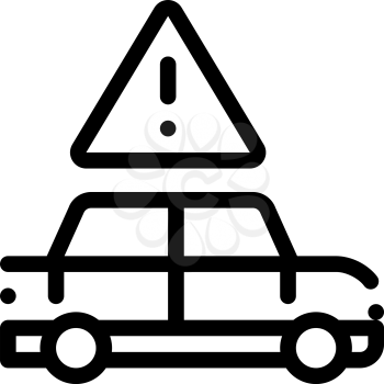 Car Danger Obstruction Icon Vector. Outline Car Danger Obstruction Sign. Isolated Contour Symbol Illustration