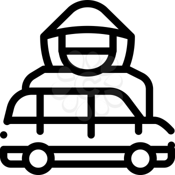 Car Driver Logo Icon Vector. Outline Car Driver Logo Sign. Isolated Contour Symbol Illustration