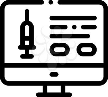 Injection Computer Application Icon Vector. Outline Injection Computer Application Sign. Isolated Contour Symbol Illustration