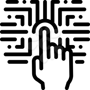 Biometric Fingerprint Verification Icon Vector. Outline Biometric Fingerprint Verification Sign. Isolated Contour Symbol Illustration