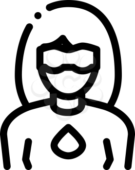 Super Hero Woman Icon Vector. Outline Super Hero Woman Sign. Isolated Contour Symbol Illustration