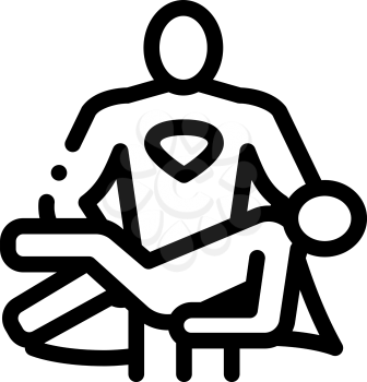 Hero Holds on Hands Human Icon Vector. Outline Hero Holds on Hands Human Sign. Isolated Contour Symbol Illustration