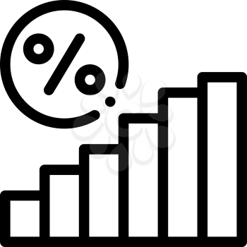 Interest Rising Statistics Icon Vector. Outline Interest Rising Statistics Sign. Isolated Contour Symbol Illustration