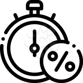 Time is Interest Icon Vector. Outline Time is Interest Sign. Isolated Contour Symbol Illustration