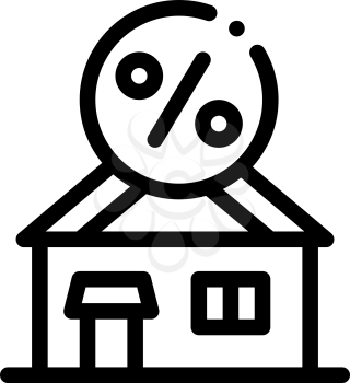 House Borrowed at Interest Credit Icon Vector. Outline House Borrowed at Interest Credit Sign. Isolated Contour Symbol Illustration