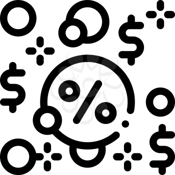 Interest-Free Loans Icon Vector. Outline Interest-Free Loans Sign. Isolated Contour Symbol Illustration