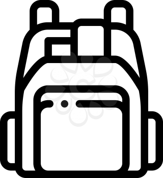 Human Shop Backpack Icon Vector. Outline Human Shop Backpack Sign. Isolated Contour Symbol Illustration
