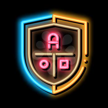 Academy Emblem Logo neon light sign vector. Glowing bright icon Academy Emblem Logo sign. transparent symbol illustration