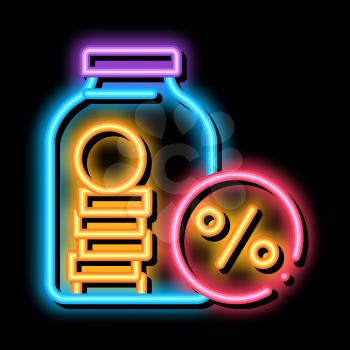 Bonus Glass Jar neon light sign vector. Glowing bright icon Bonus Glass Jar sign. transparent symbol illustration