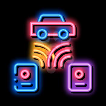 Code Car Grabber neon light sign vector. Glowing bright icon Code Car Grabber sign. transparent symbol illustration