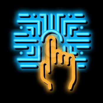 Biometric Fingerprint Verification neon light sign vector. Glowing bright icon Biometric Fingerprint Verification sign. transparent symbol illustration
