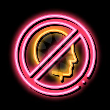 Prohibition of Personality neon light sign vector. Glowing bright icon Prohibition of Personality sign. transparent symbol illustration