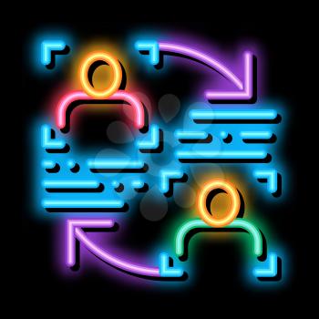 Personality Information Comparison neon light sign vector. Glowing bright icon Personality Information Comparison sign. transparent symbol illustration