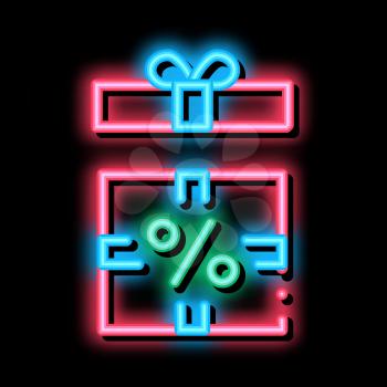 Open Interest Gift neon light sign vector. Glowing bright icon Open Interest Gift sign. transparent symbol illustration