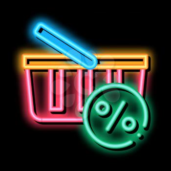 Customer Shopping Cart neon light sign vector. Glowing bright icon Customer Shopping Cart sign. transparent symbol illustration